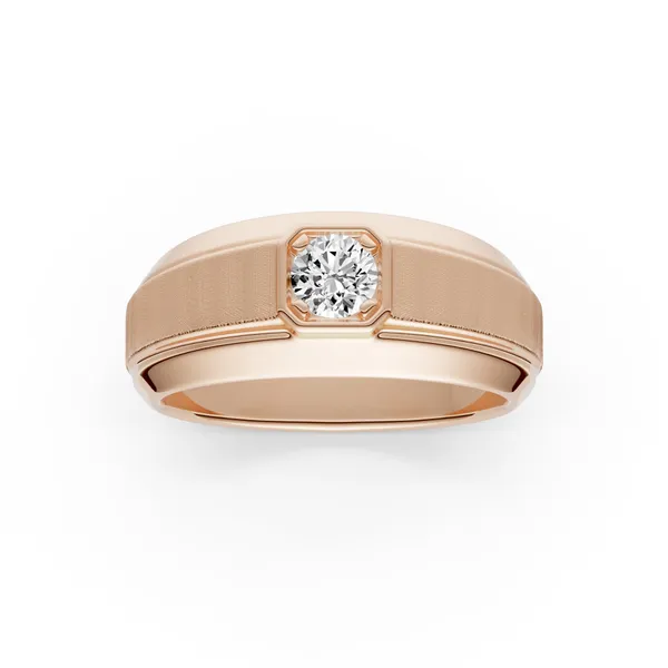Round Brilliant Hero Signature Solitaire Men's Wedding Ring