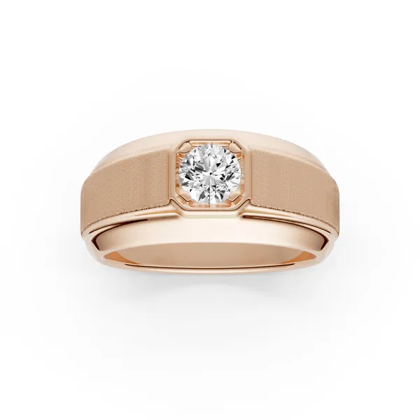 Round Brilliant Hero Signature Solitaire Men's Wedding Ring