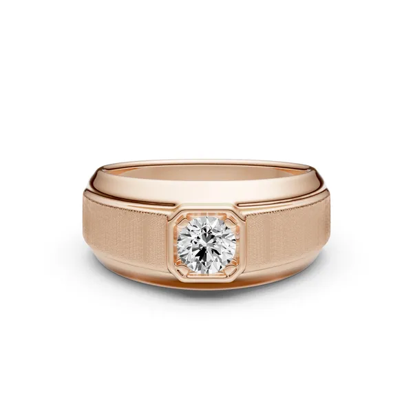 Round Brilliant Hero Signature Solitaire Men's Wedding Ring