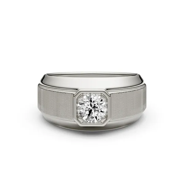 Round Brilliant Hero Signature Solitaire Men's Wedding Ring