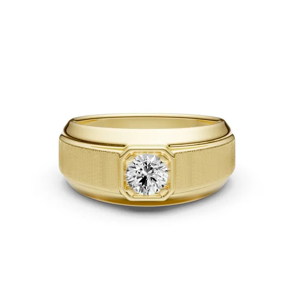 Round Brilliant Hero Signature Solitaire Men's Wedding Ring