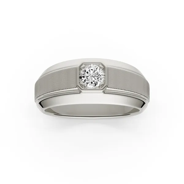 Round Brilliant Hero Signature Solitaire Men's Wedding Ring