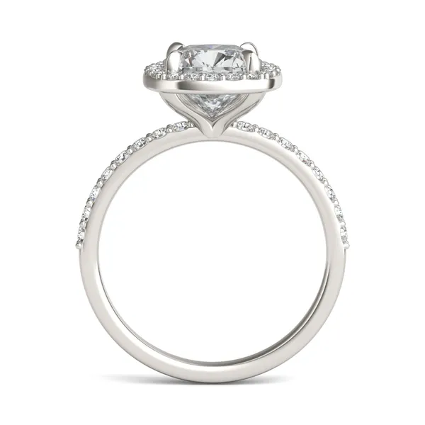 Cushion Custom Halo 1/2 Eternity Engagement Ring