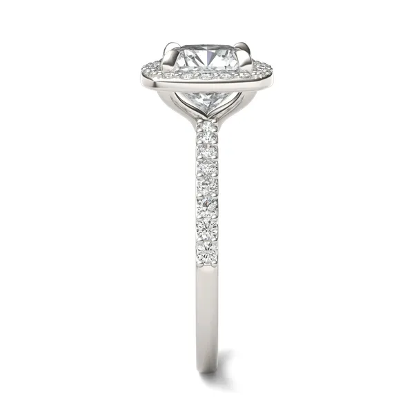 Cushion Custom Halo 1/2 Eternity Engagement Ring