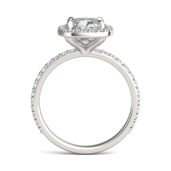 Cushion Custom Halo 3/4 Eternity Engagement Ring