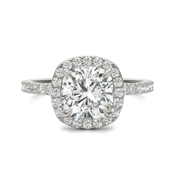 Cushion Custom Halo 3/4 Eternity Engagement Ring