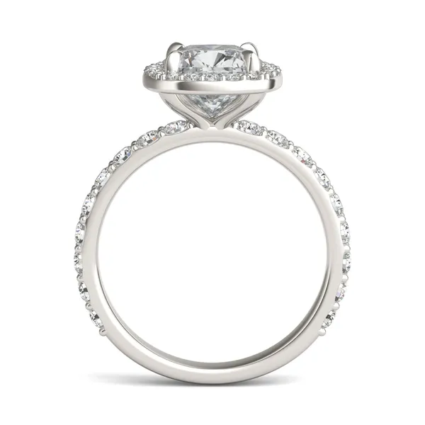 Cushion Custom Halo Bold 3/4 Eternity Engagement Ring