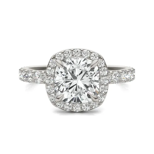 Cushion Custom Halo Bold 3/4 Eternity Engagement Ring