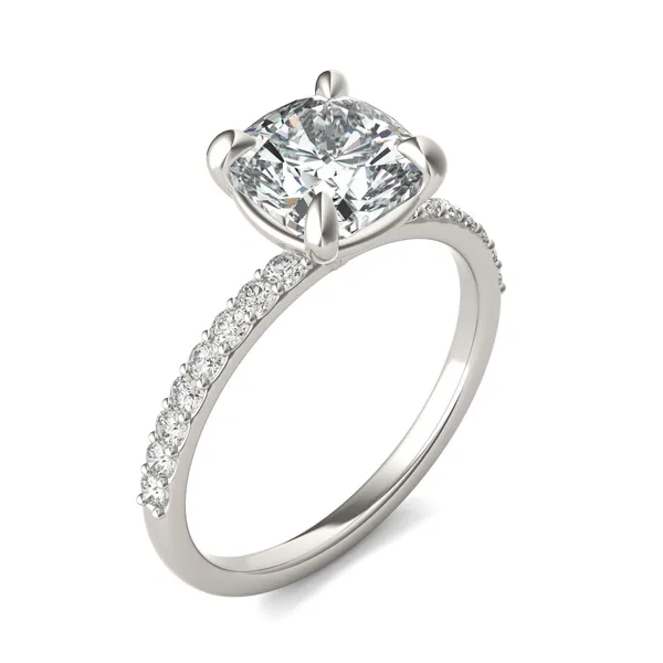 Cushion Custom Martini 1/2 Eternity Engagement Ring