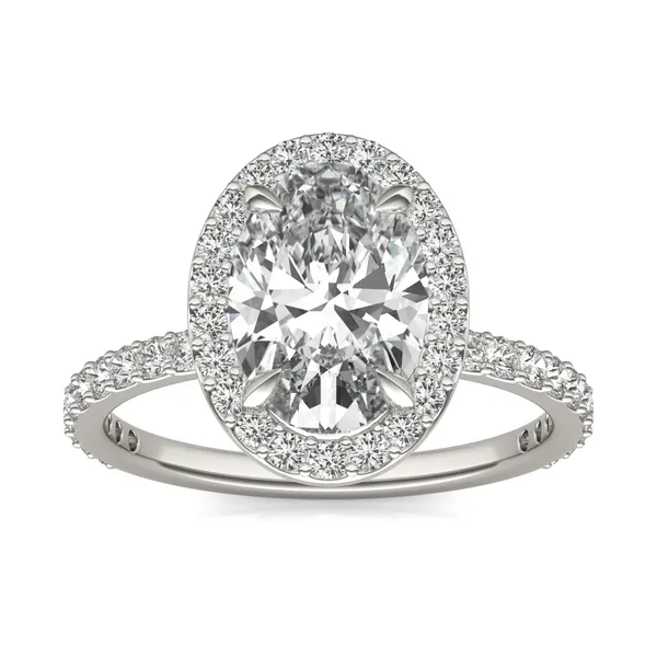 Oval Custom Halo 3/4 Eternity Engagement Ring Setting