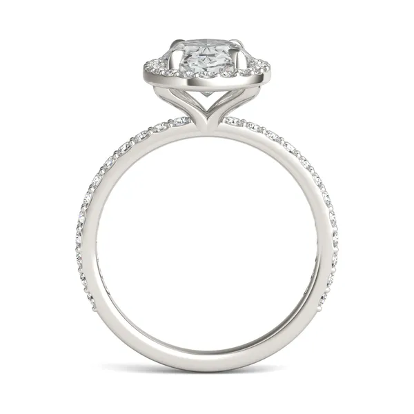 Oval Custom Halo 3/4 Eternity Engagement Ring Setting
