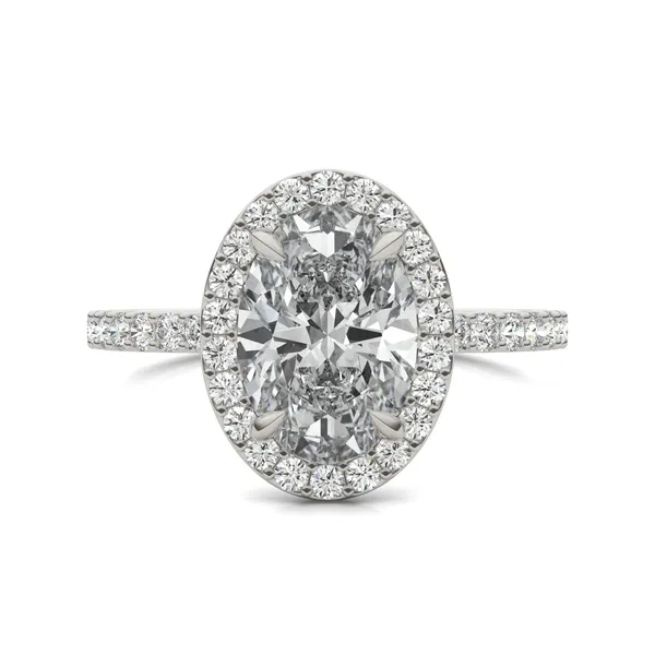 Oval Custom Halo 3/4 Eternity Engagement Ring Setting