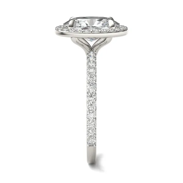Oval Custom Halo 3/4 Eternity Engagement Ring Setting