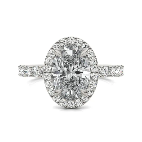 Oval Custom Halo Bold 3/4 Eternity Engagement Ring Setting