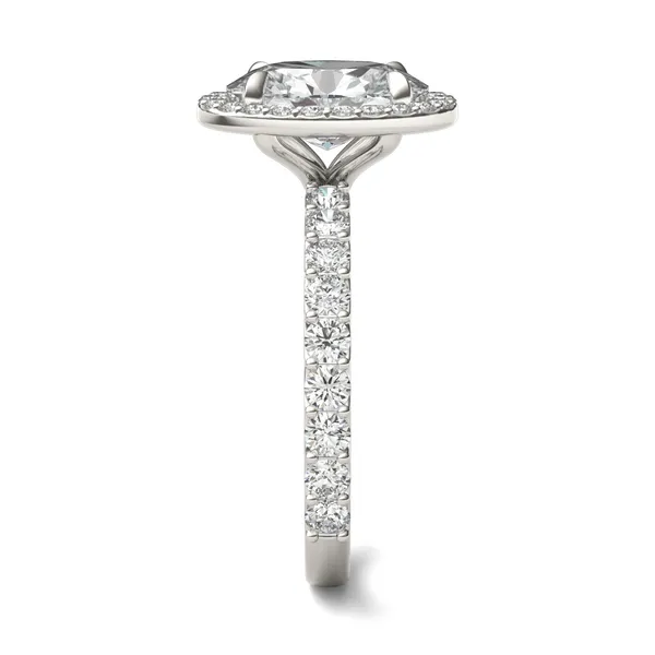 Oval Custom Halo Bold 3/4 Eternity Engagement Ring Setting
