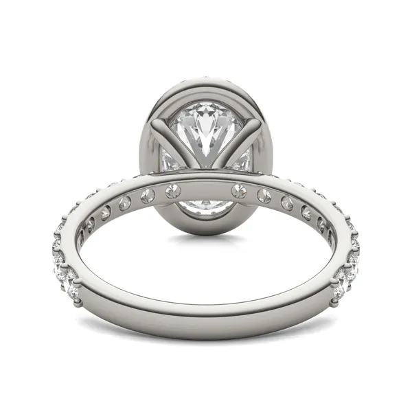 Oval Custom Halo Bold 3/4 Eternity Engagement Ring Setting