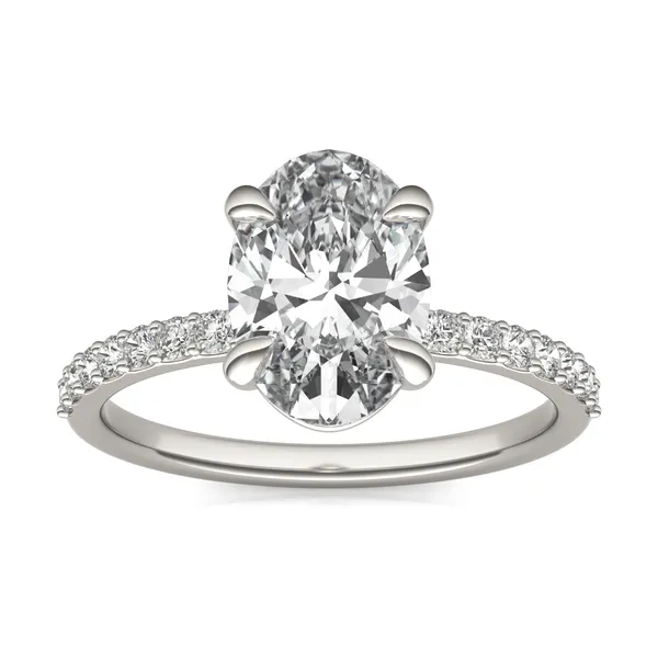 Oval Custom Martini 1/2 Eternity Engagement Ring Setting