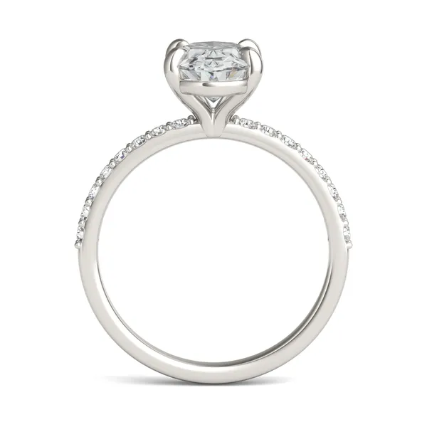 Oval Custom Martini 1/2 Eternity Engagement Ring Setting