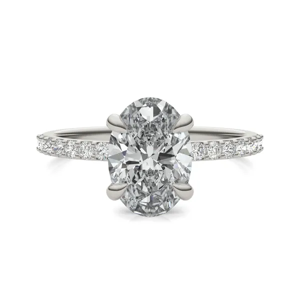 Oval Custom Martini 1/2 Eternity Engagement Ring Setting