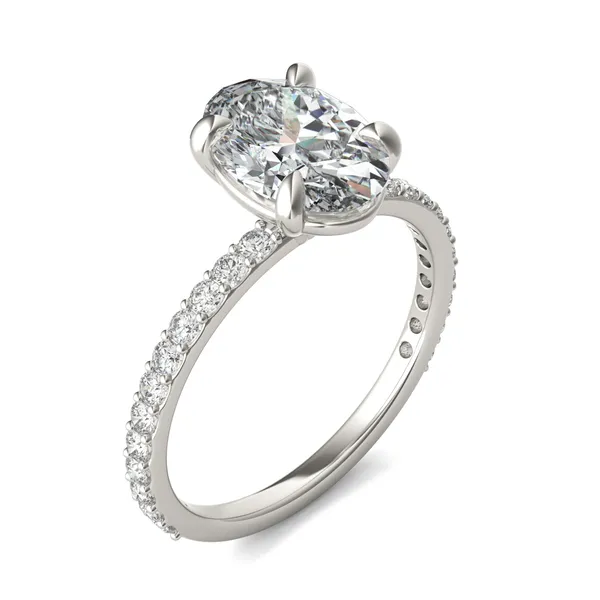 Oval Custom Martini 3/4 Eternity Engagement Ring Setting