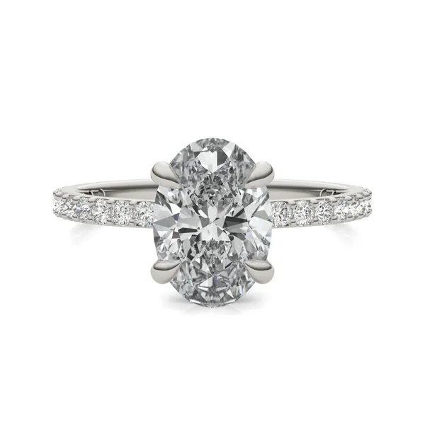 Oval Custom Martini 3/4 Eternity Engagement Ring Setting