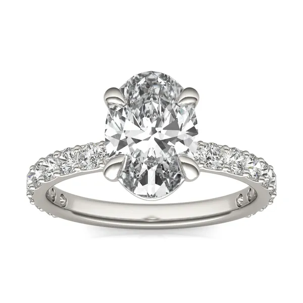 Oval Custom Martini Bold 3/4 Eternity Engagement Ring Setting