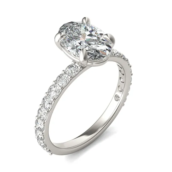 Oval Custom Martini Bold 3/4 Eternity Engagement Ring Setting