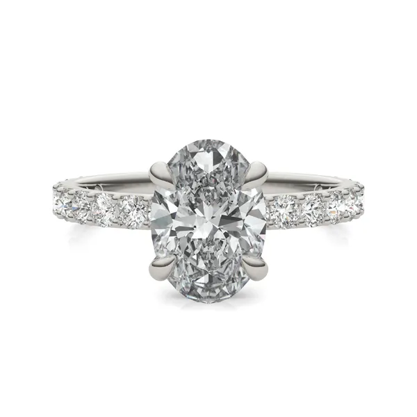 Oval Custom Martini Bold 3/4 Eternity Engagement Ring Setting