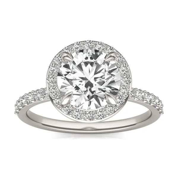 Round Custom Halo 1/2 Eternity Engagement Ring Setting