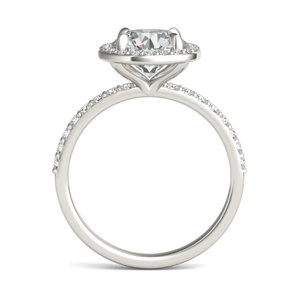Round Custom Halo 1/2 Eternity Engagement Ring Setting