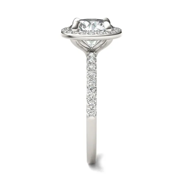 Round Custom Halo 1/2 Eternity Engagement Ring Setting