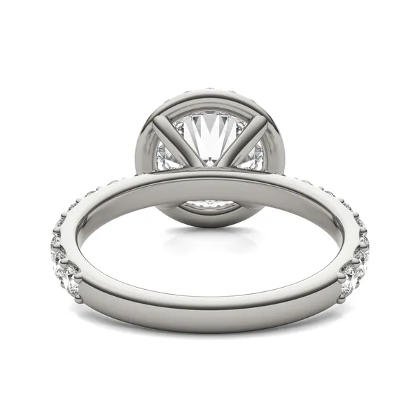 Round Custom Halo Bold 3/4 Eternity Engagement Ring Setting