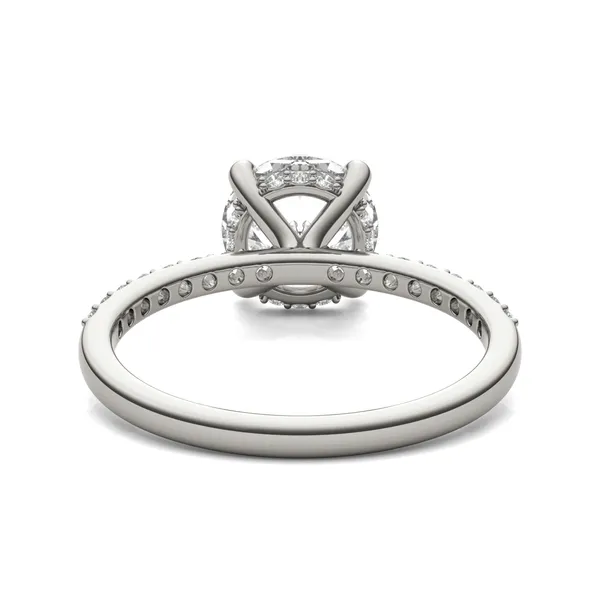 Round Custom Hidden Halo 1/2 Eternity Engagement Ring Setting