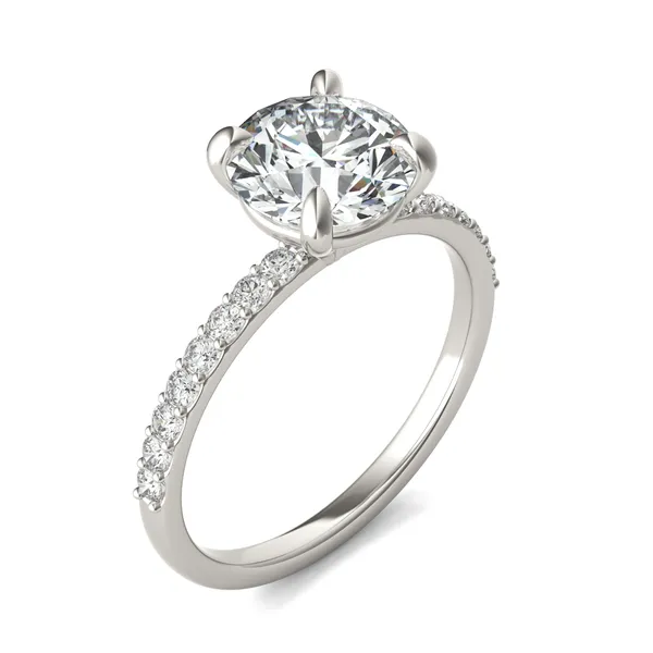 Round Custom Martini 1/2 Eternity Engagement Ring Setting