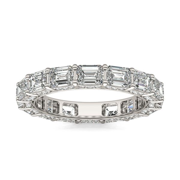 Pave' Heart Eternity Band Ring - The M Jewelers Gold/Pink / 5