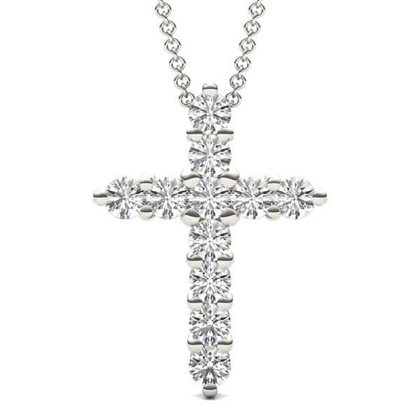 White gold necklace with cross outlet
