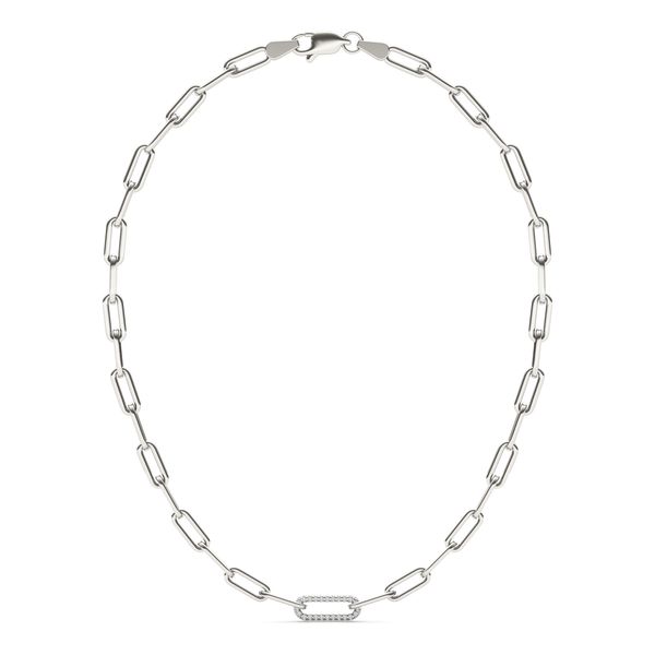 Single Pavé Paperclip 24 in. Chain Necklace
